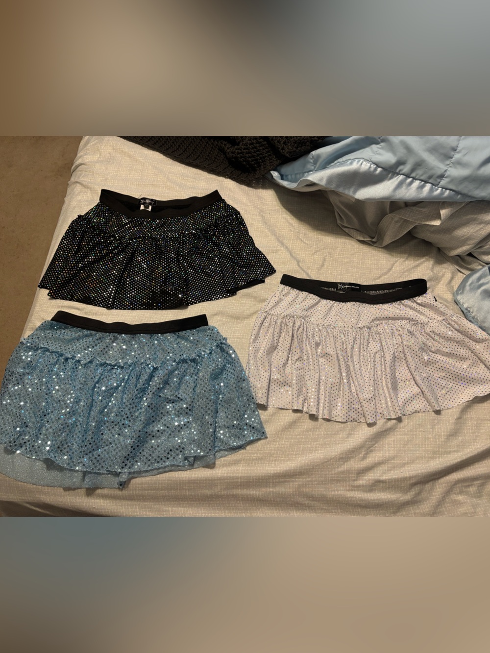 Sequin Circle Skirt - Blue, Black & White